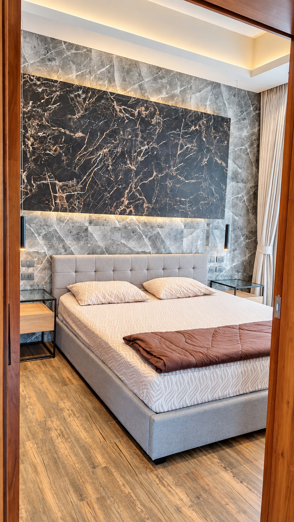 Bedroom — black marble, luxury design